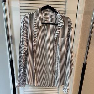 Arrow Men's Casual Striped Shirt - Black and White
